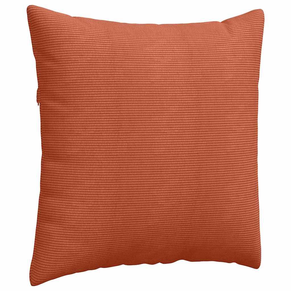 Set de 2 Coussins pour Canapé Velours Côtelé Housses à Zip pour Décoration Salon Rouge Orange 80x80 cm – ComfortXL Outdoor Living - Image 5