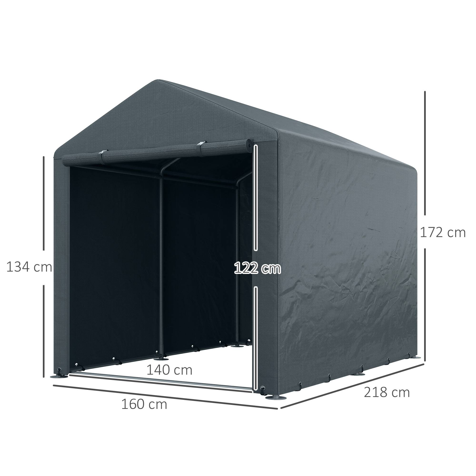 PANGIVO - Abri de jardin acier galvanisé gris foncé 160 x 218 x 172 cm - PANGIVO - Image 5