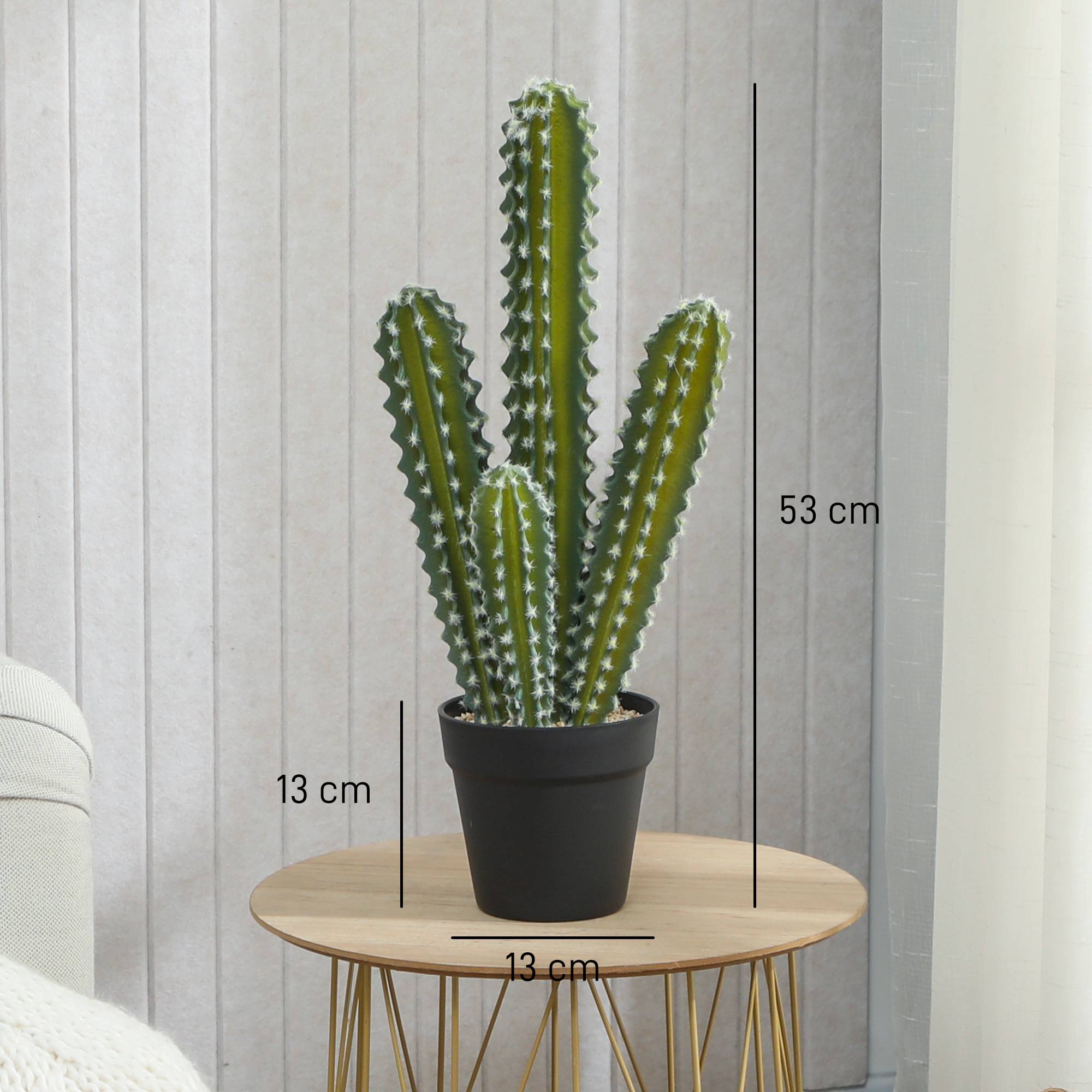 Sans Marque - Cactus artificiel, 53 cm, plante artificielle en pot pour la maison ou le bureau - Image 5
