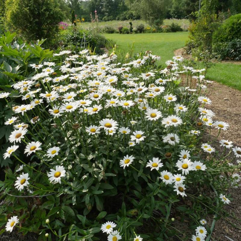 Marguerite d'été Becky à fleurs Blanche/Jaune - feuillage Caduc - Godet - 5/20 cm - Image 2