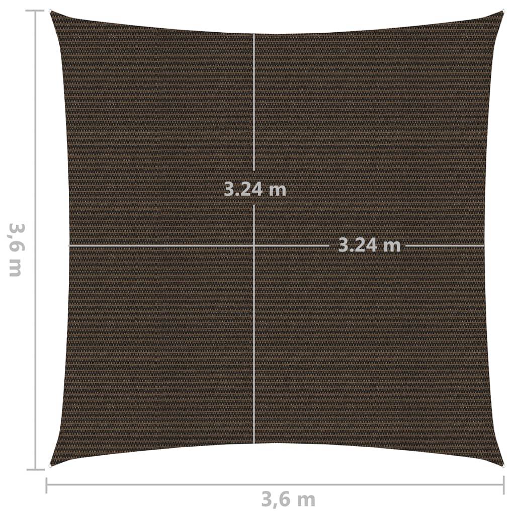 Helloshop26 - Voile toile d'ombrage parasol 160 g/m² PEHD 3,6 x 3,6 m marron - Image 6