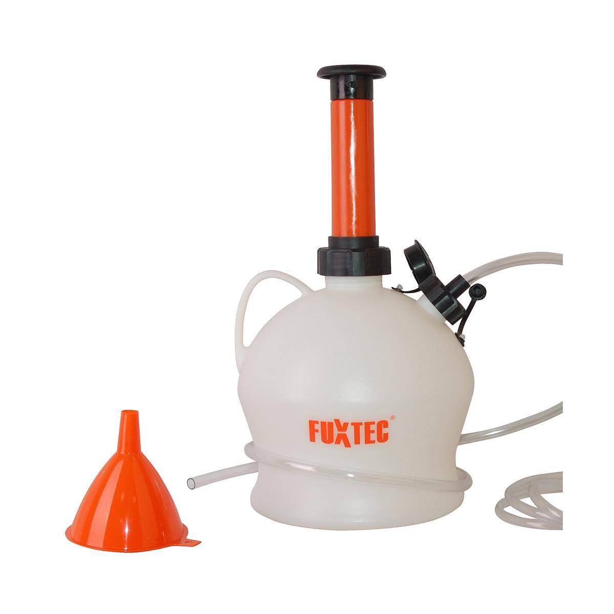 Pompe vidange huile moteur - FUXTEC FX-AP4L - 4L, manuelle, huile debroussailleuse, tondeuse, taille haies - Image 1
