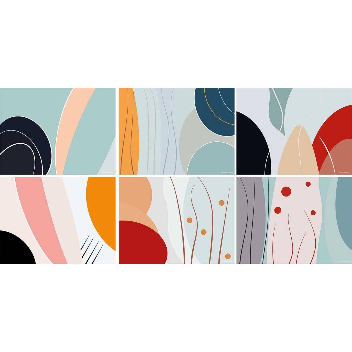 Set de table en vinyle 40 x 30 cm Pastel Lot de 6 sets de table motifs assortis - Image 1