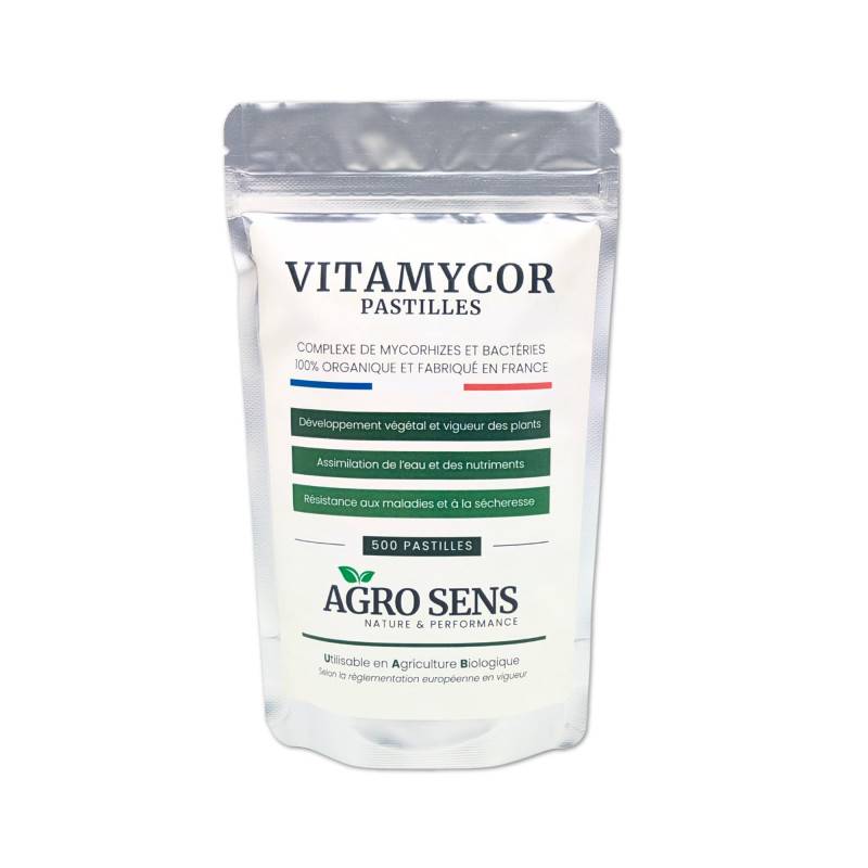 VitaMycor Pastilles - Mycorhizes pour plantations - Agro Sens - Sachet 500 Pastilles