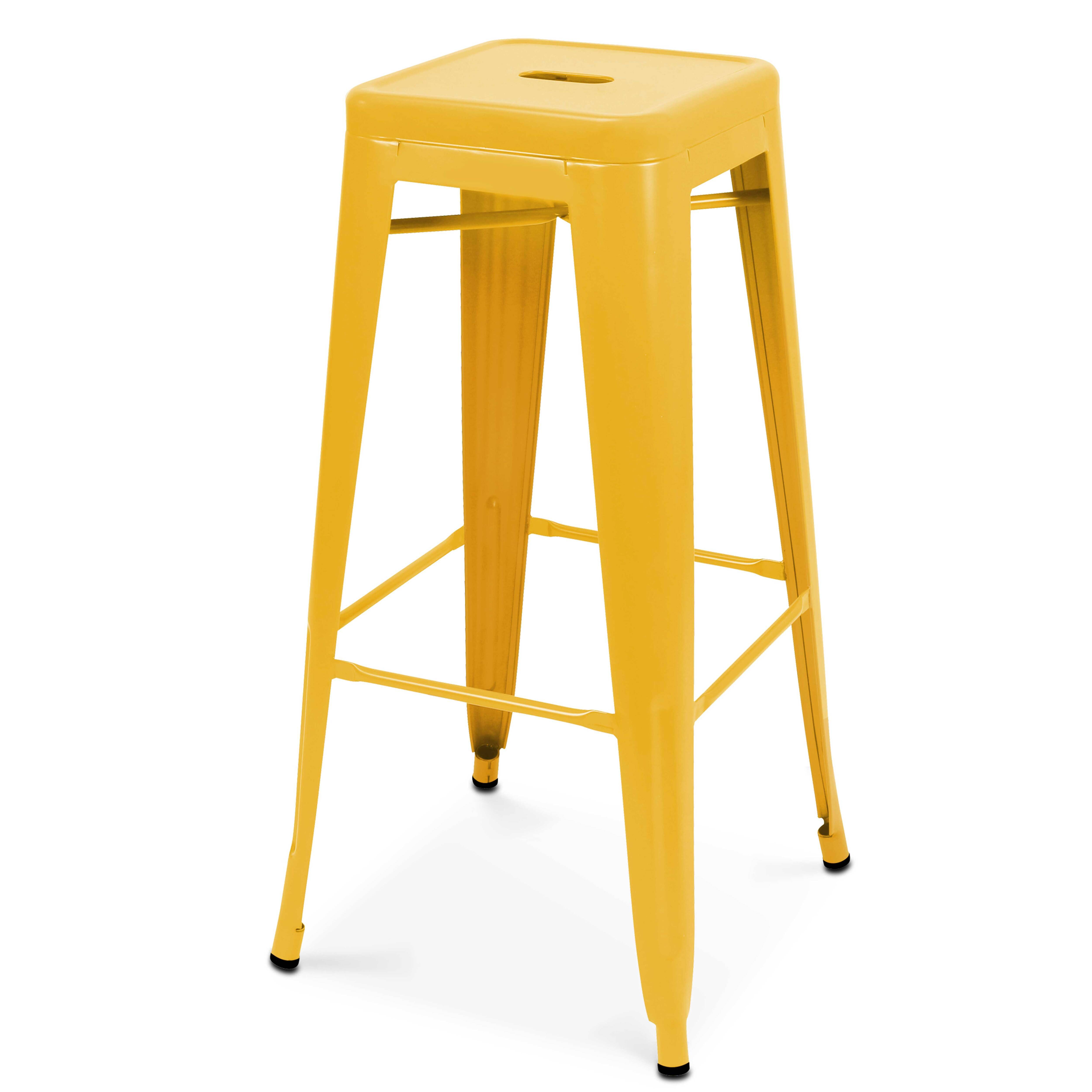 Oviala - Tabouret de bar en métal jaune mat Indus - Oviala - Image 1