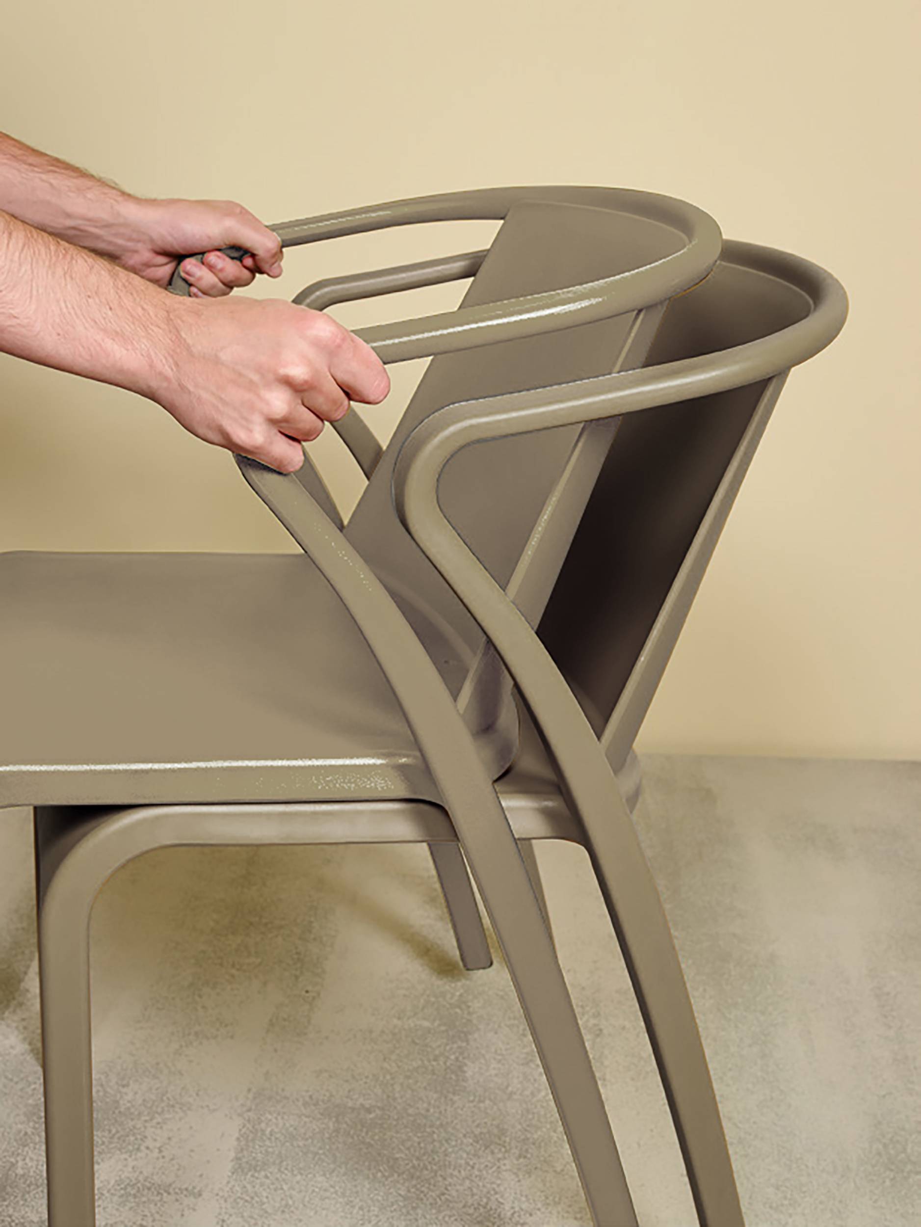 Ensemble repas de jardin 6 places en aluminium laqué - Gris anthracite - MEET - Image 3