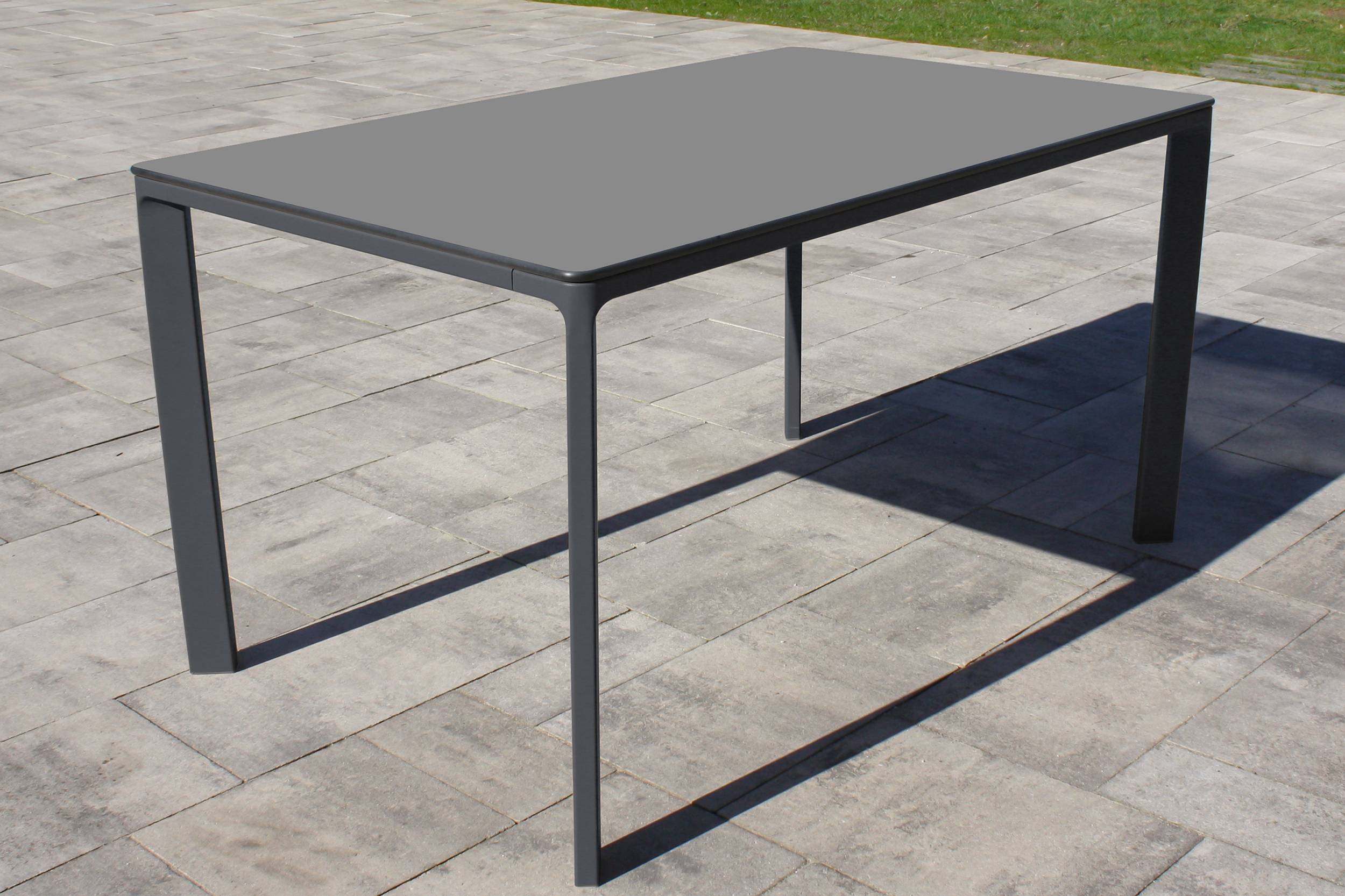 Ensemble repas de jardin 6 places en aluminium laqué - Gris anthracite - MEET - Image 2