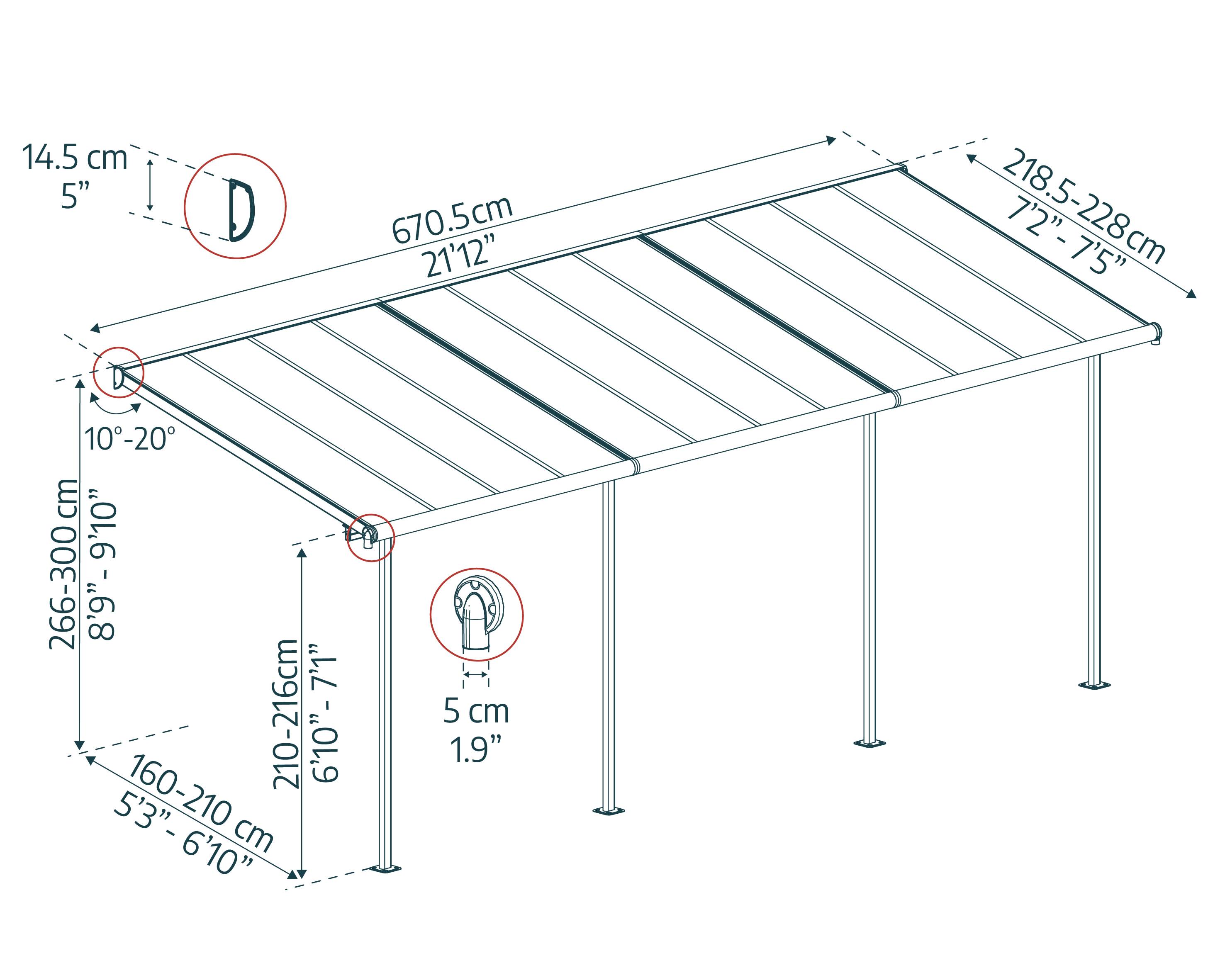 Canopia - Canopia Pergola Sierra 2,2X6,7 Blanche - Image 5
