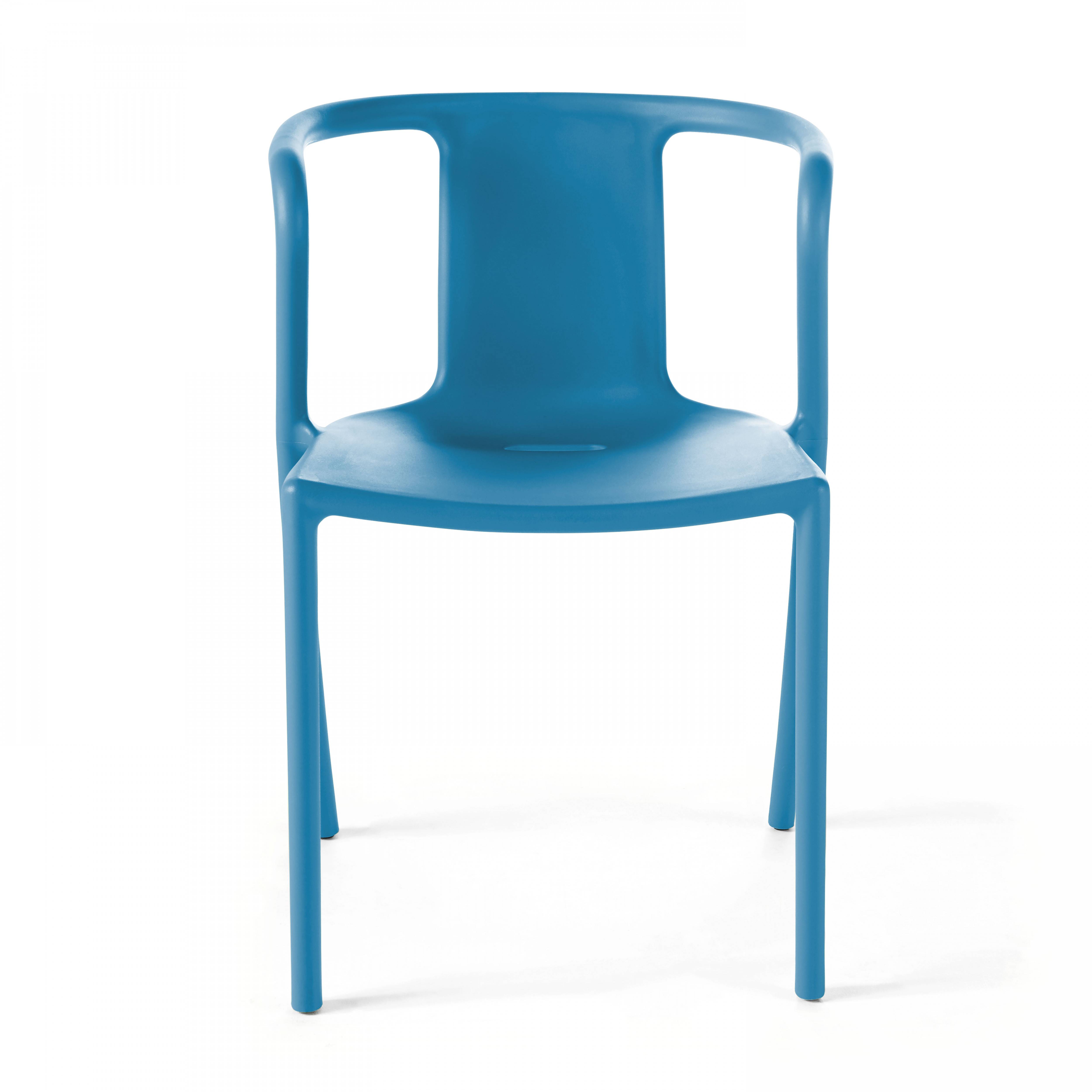 Oviala - Lot de 4 chaises en plastique bleu Berlin - Oviala - Image 4