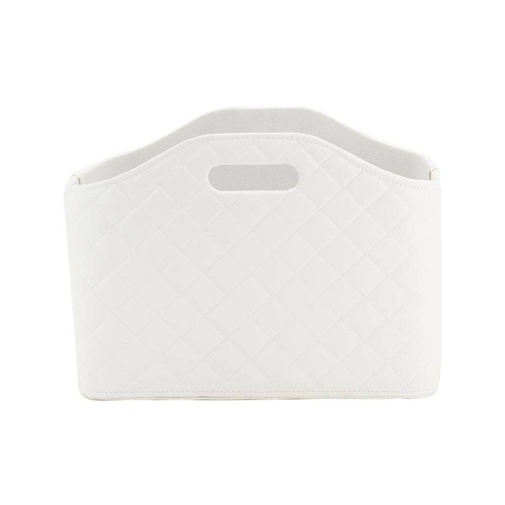 Aubry Gaspard - Corbeille porte-revues en simili matelassé blanc - Image 3