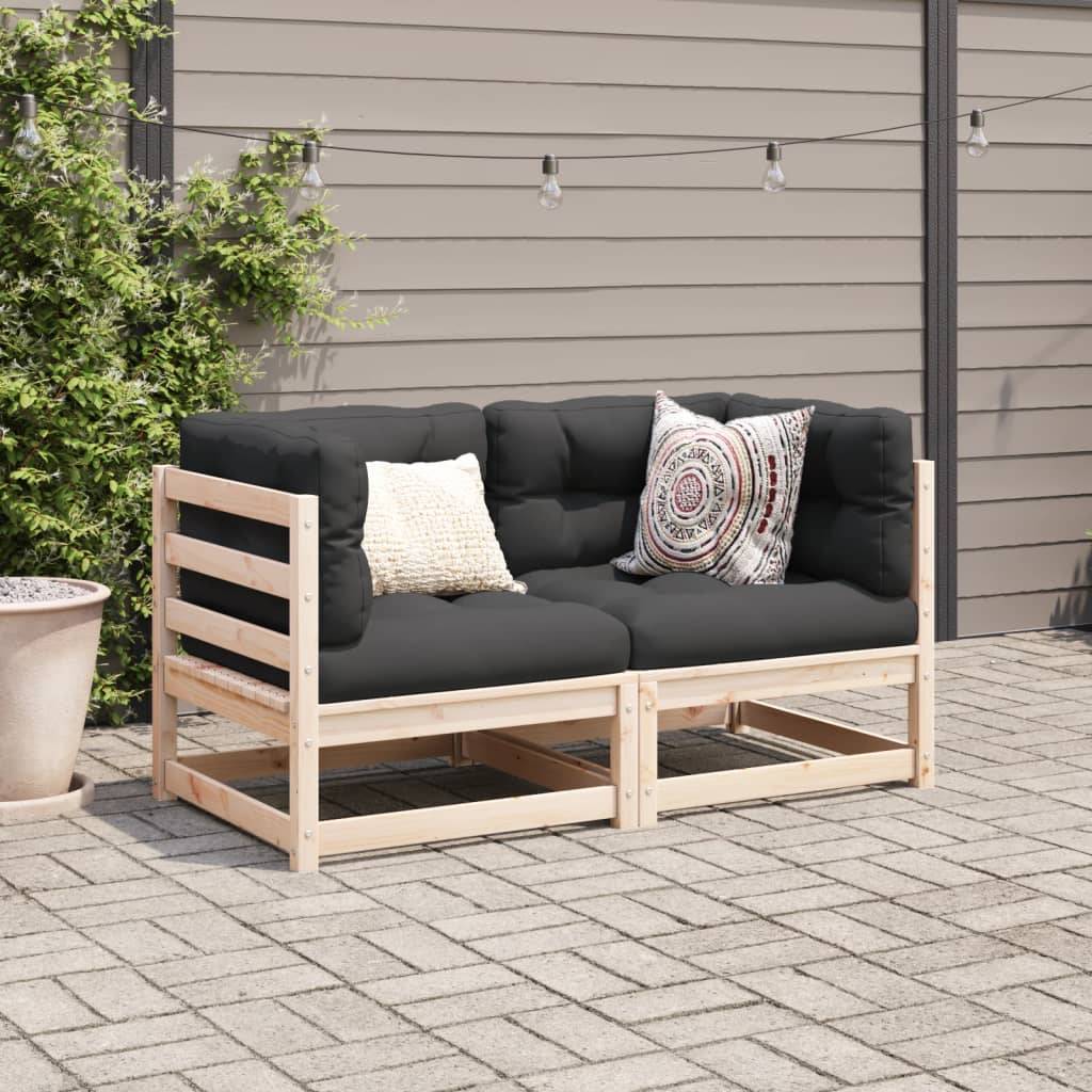 ComfortXL - Petit Salon de Jardin 2 pcs en Bois de Pin Massif Brun Sièges d'Angle Modulables Design Latté pour Petit Patio – ComfortXL Outdoor Living - Image 3