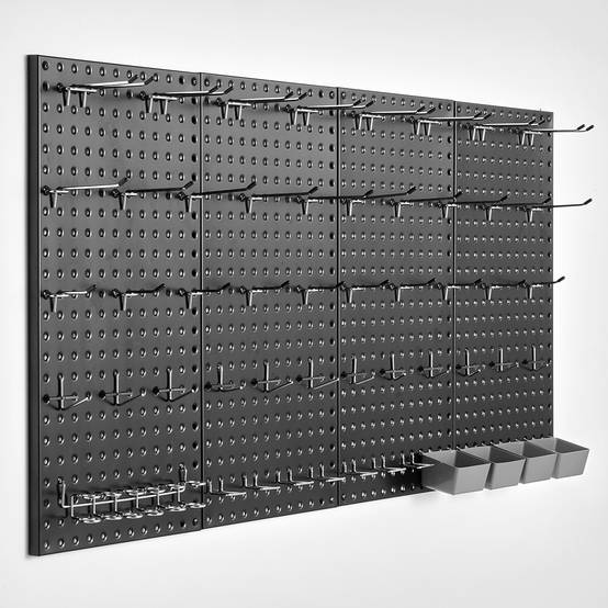 VEVOR Panneau perforé mural 609.6x304.8mm, métal, 4 panneaux, noir. - Image 1