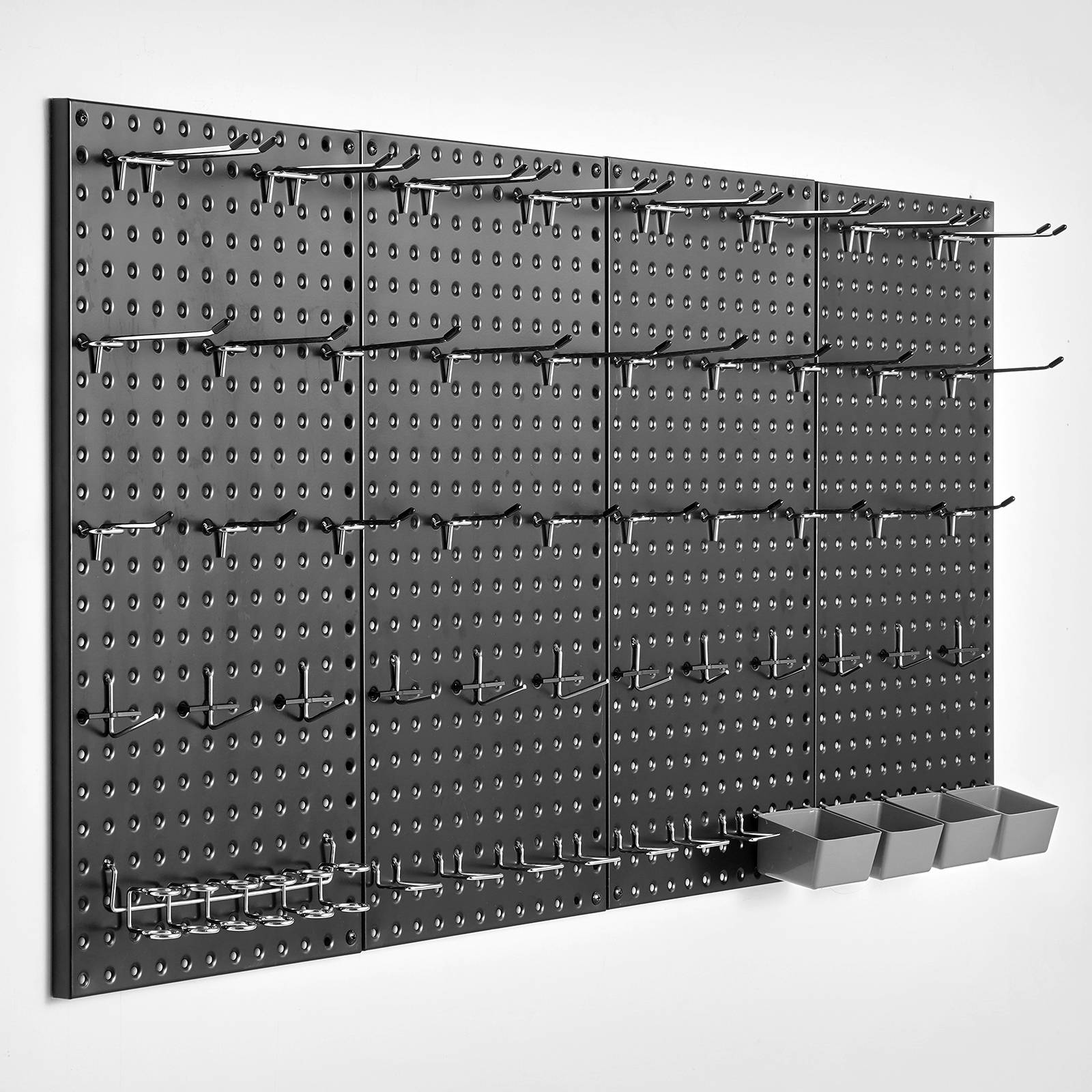VEVOR Panneau perforé mural 609.6x304.8mm, métal, 4 panneaux, noir.