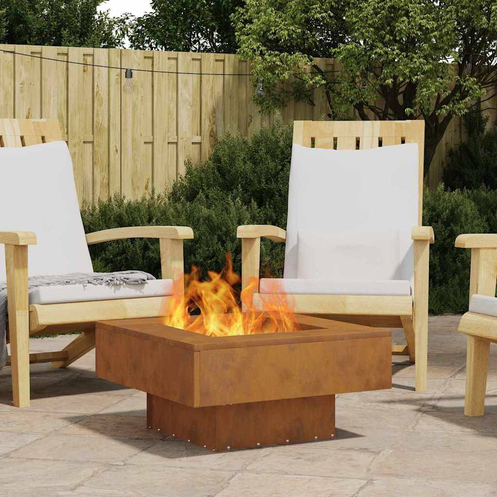 ComfortXL - Brasero de jardin carré en acier design moderne pour terrasse Marron 60cm – ComfortXL Outdoor Living - Image 1
