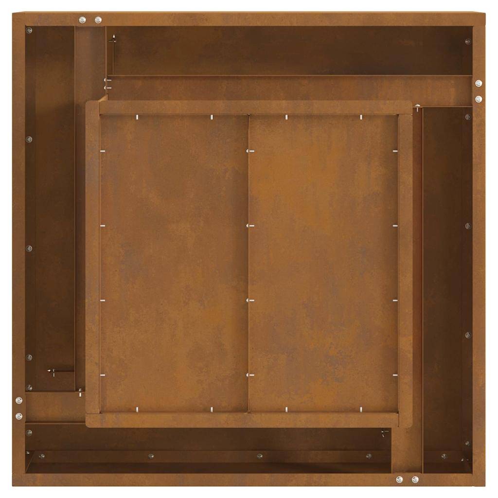 ComfortXL - Brasero de jardin carré en acier design moderne pour terrasse Marron 60cm – ComfortXL Outdoor Living - Image 8