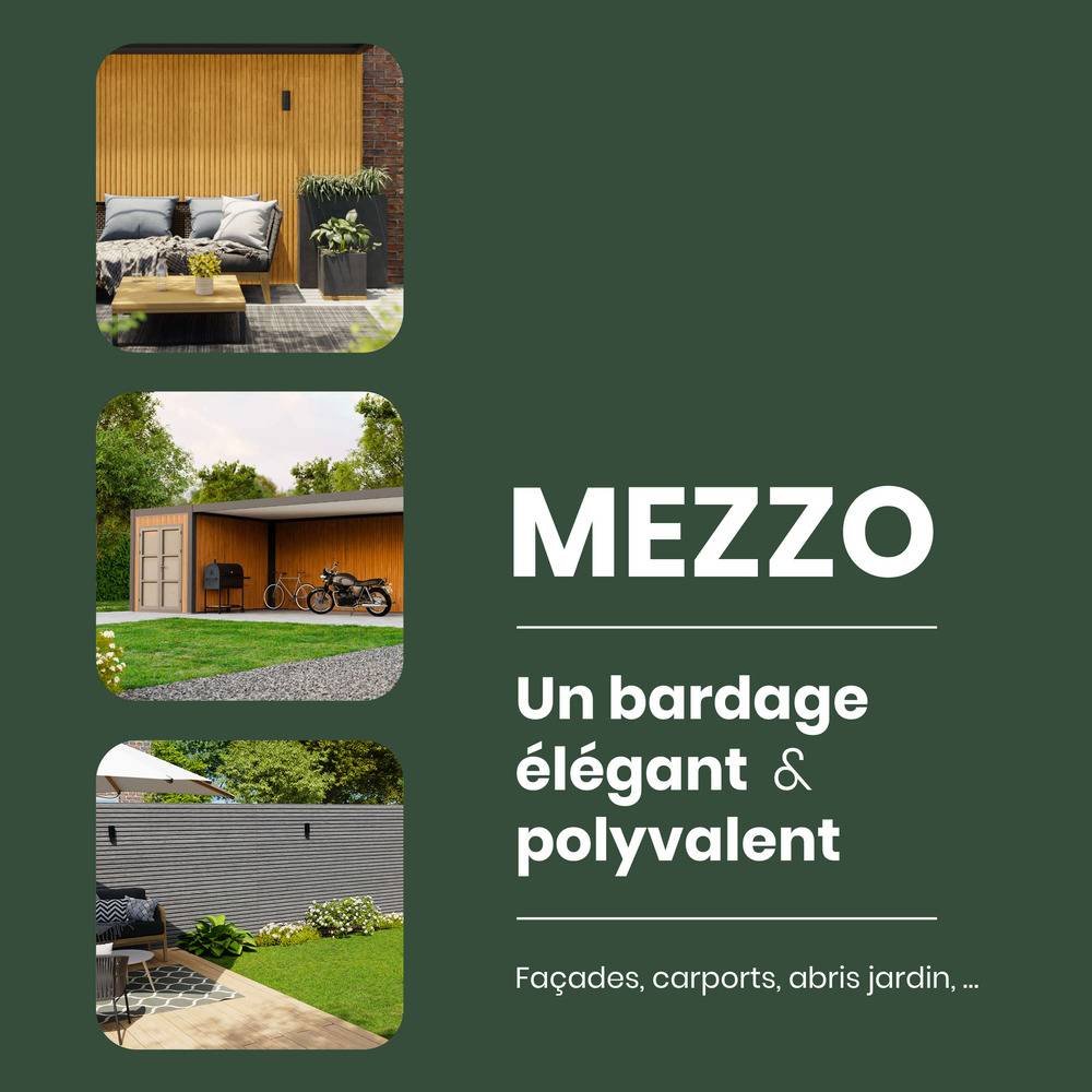 Kit Bardage Composite MEZZO Moka - Superficie : 30m² - Dimension des lames : 220x17,8x2,3 cm - Aspect mat - Image 9