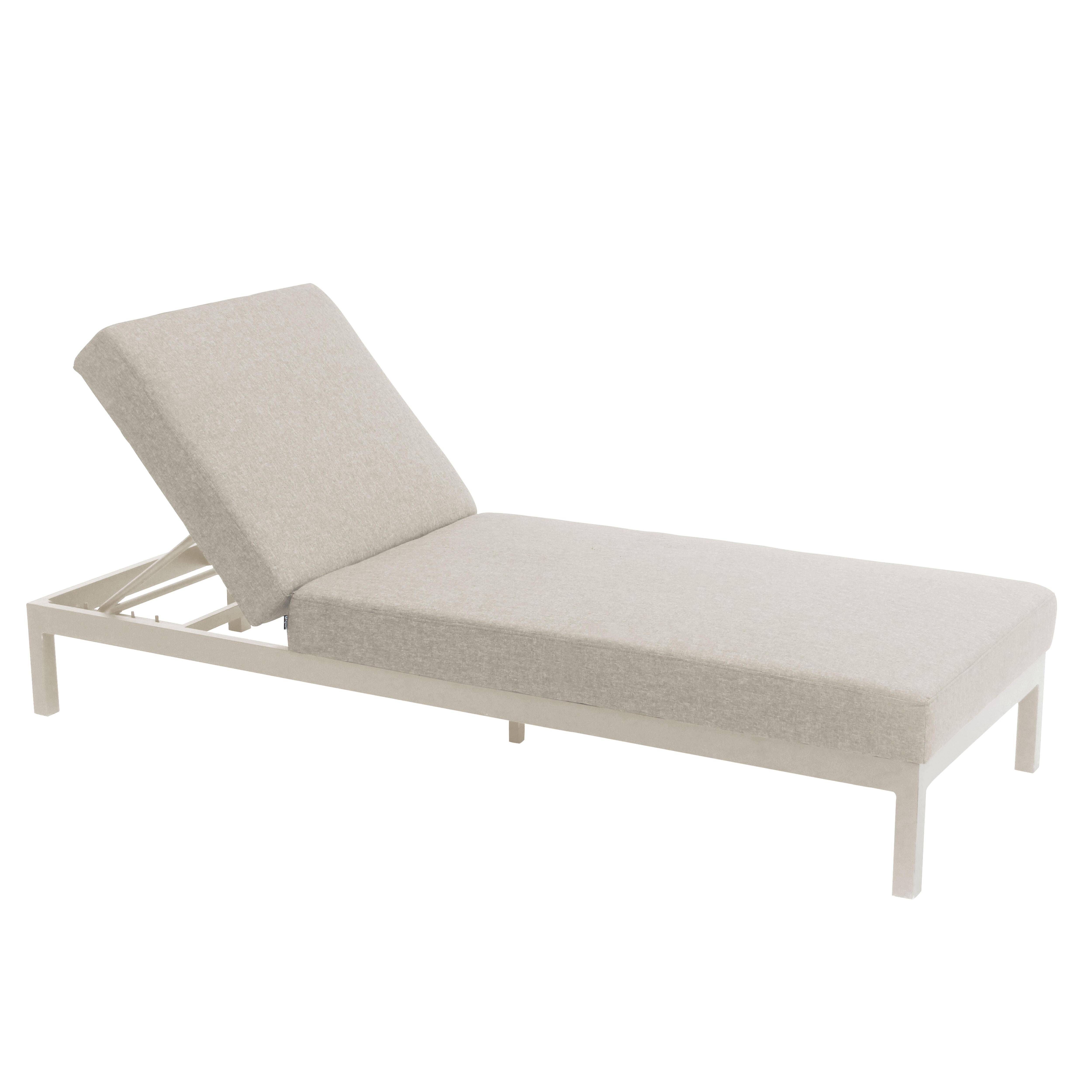 Oviala - Bain de soleil inclinable en aluminium crème Galapagos - Oviala