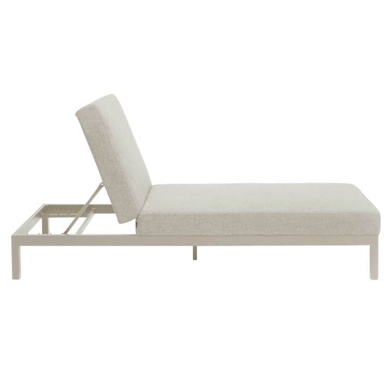 Oviala - Bain de soleil inclinable en aluminium crème Galapagos - Oviala - Image 5
