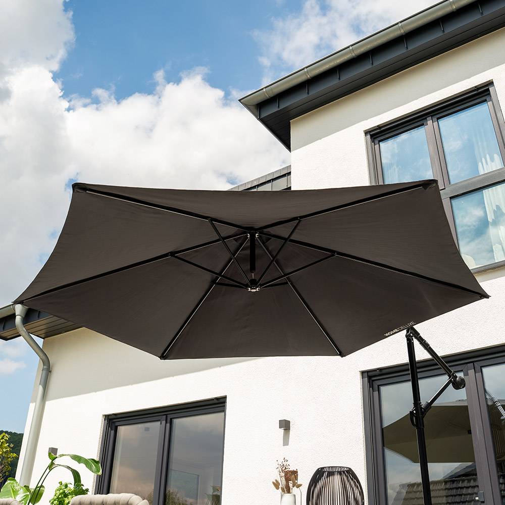 Home Deluxe - HOME DELUXE Parasol déporté avec housse SOLANA - Anthracite | Parasol déporté, parasol avec manivelle, parasol inclinable, - Image 5