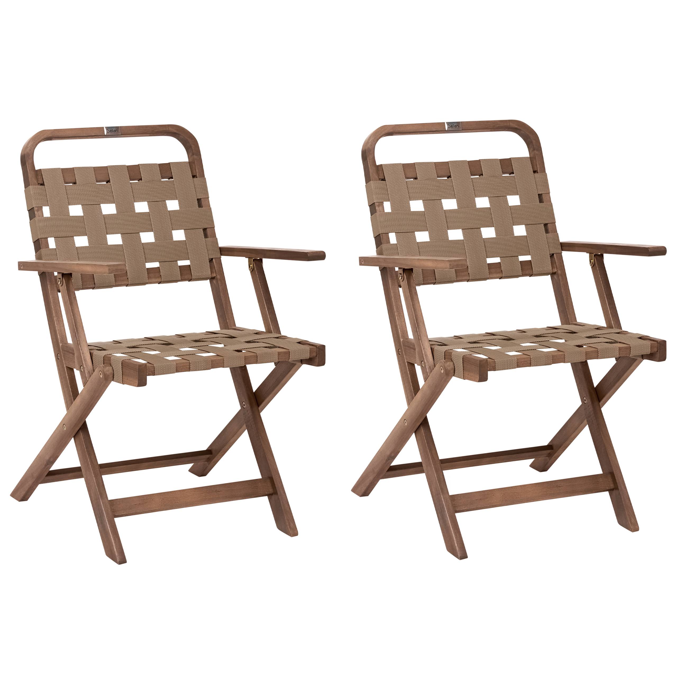 Beliani - Chaise de jardin Acacia Marron MILZANO - 54x52x117- Beliani - Image 2