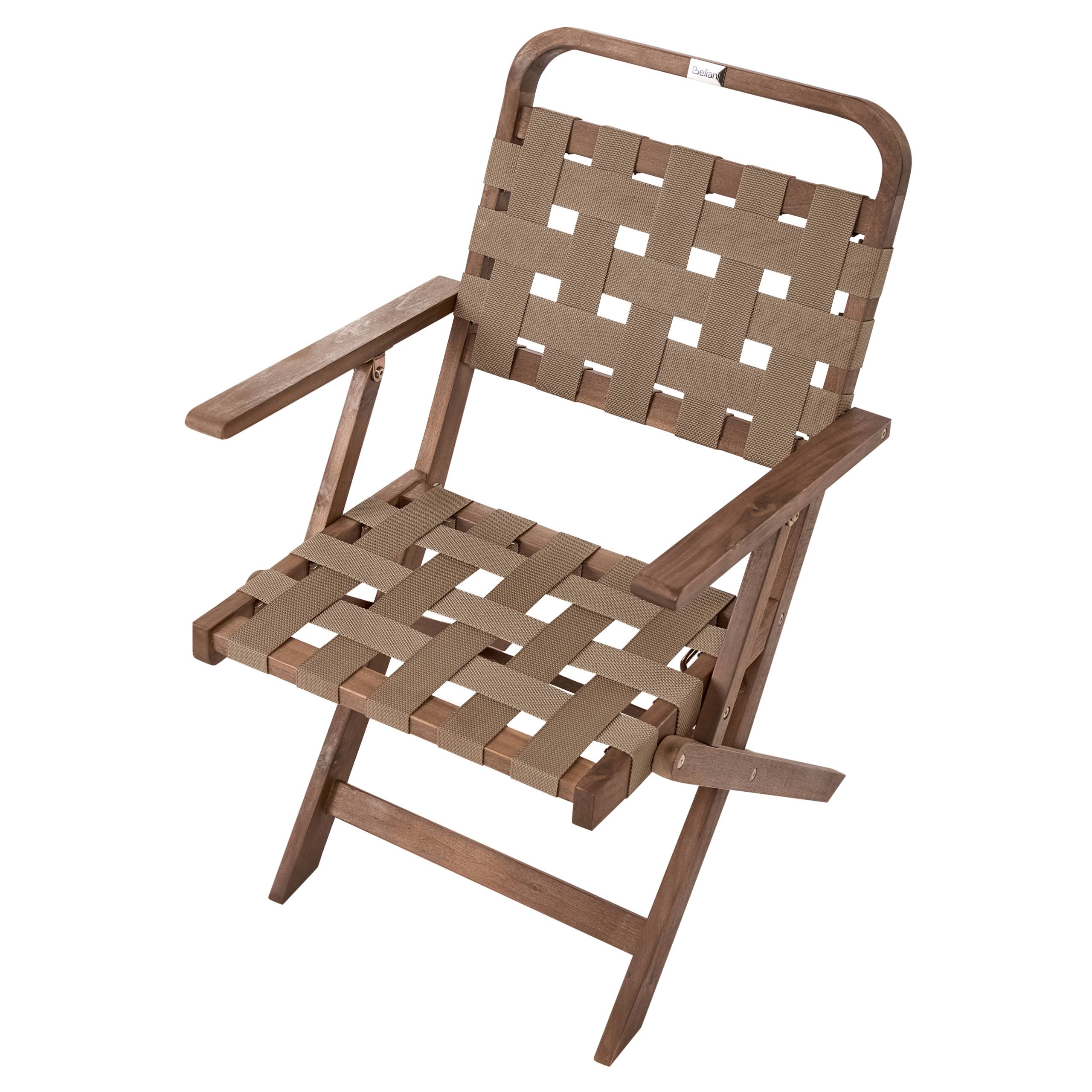 Beliani - Chaise de jardin Acacia Marron MILZANO - 54x52x117- Beliani - Image 7