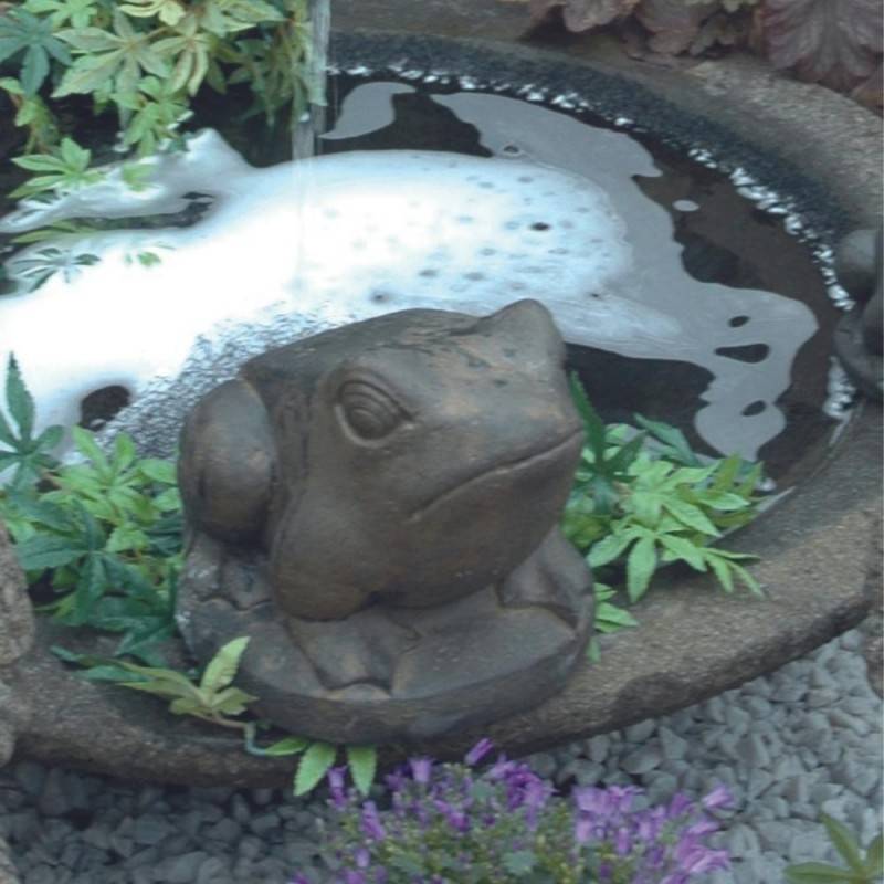 Statue grenouille 13 cm - Gris anthracite 13 cm - Jardinex - Image 2
