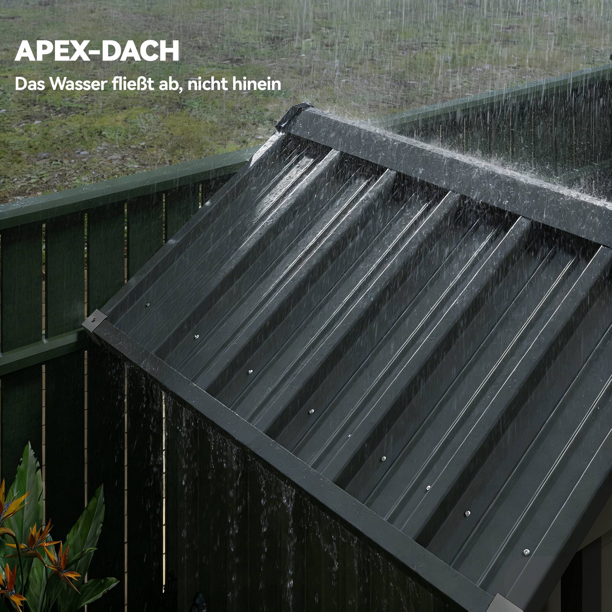 Abri métal 1,17m² outillage toit double pente aération serrure gants 122x121x192cm - Image 7