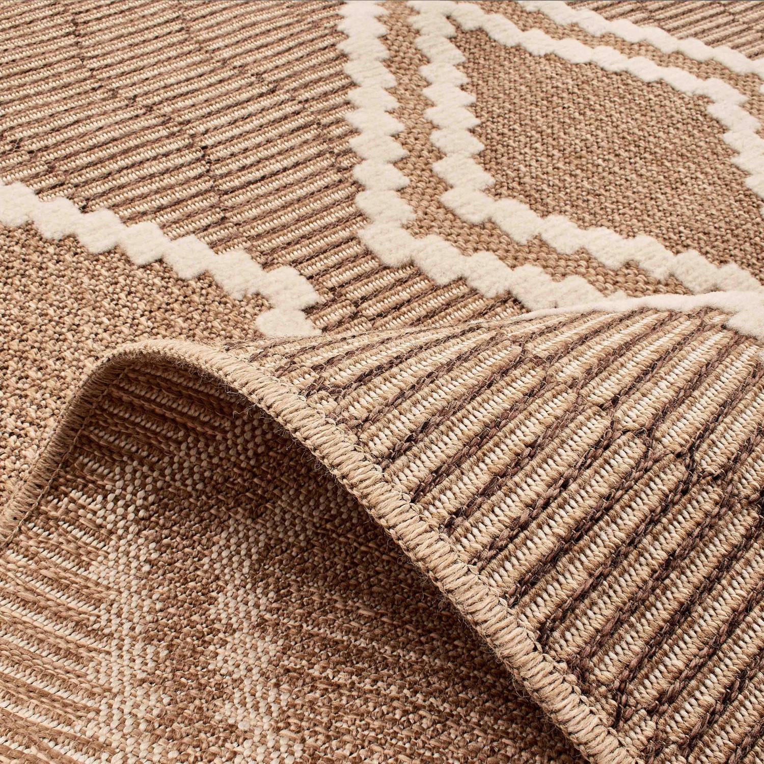 Autre - Tapis intérieur et extérieur en polypropylène marron 120x170cm - Image 3