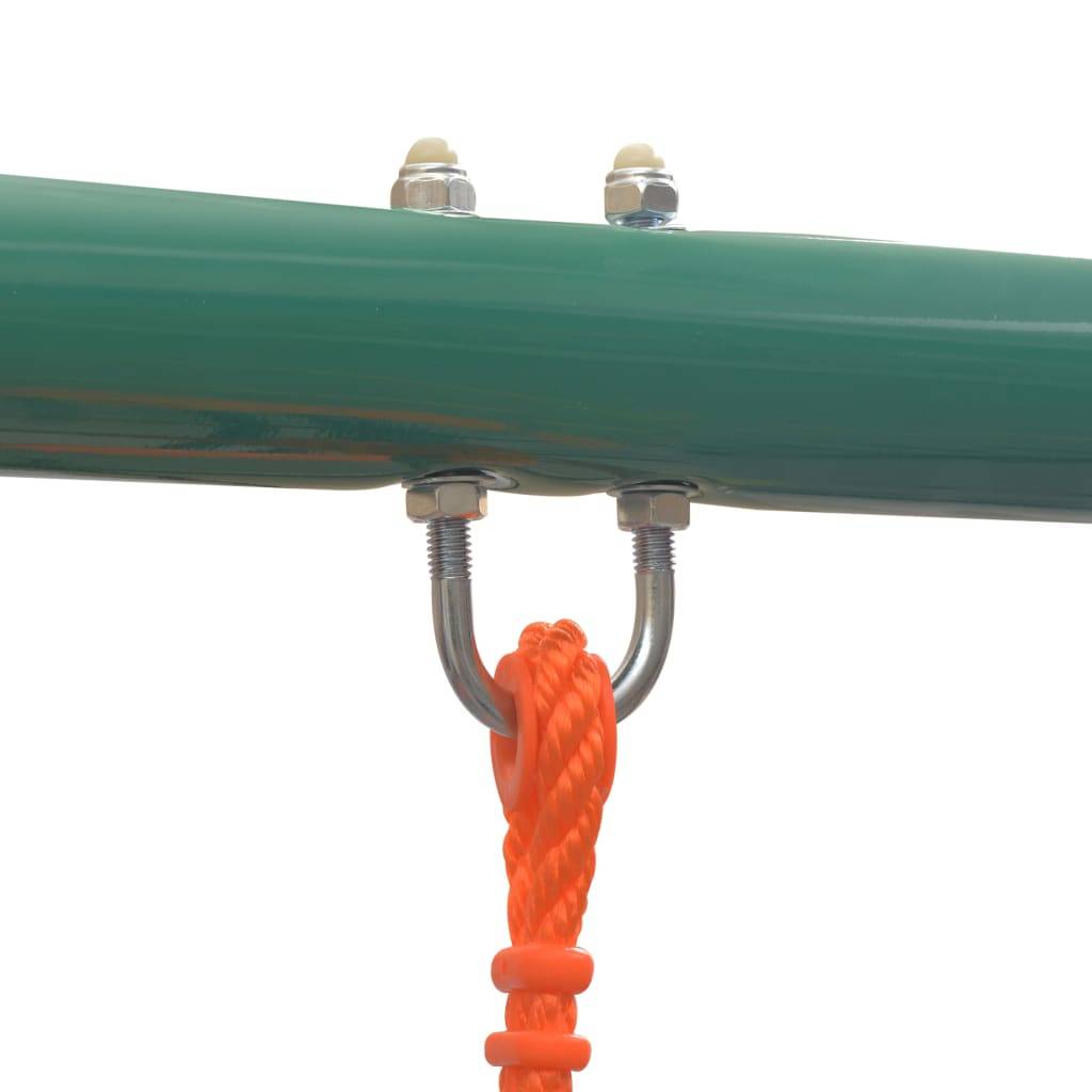 Helloshop26 - Ensemble de balançoire avec toboggan et 3 sièges orange - Image 3