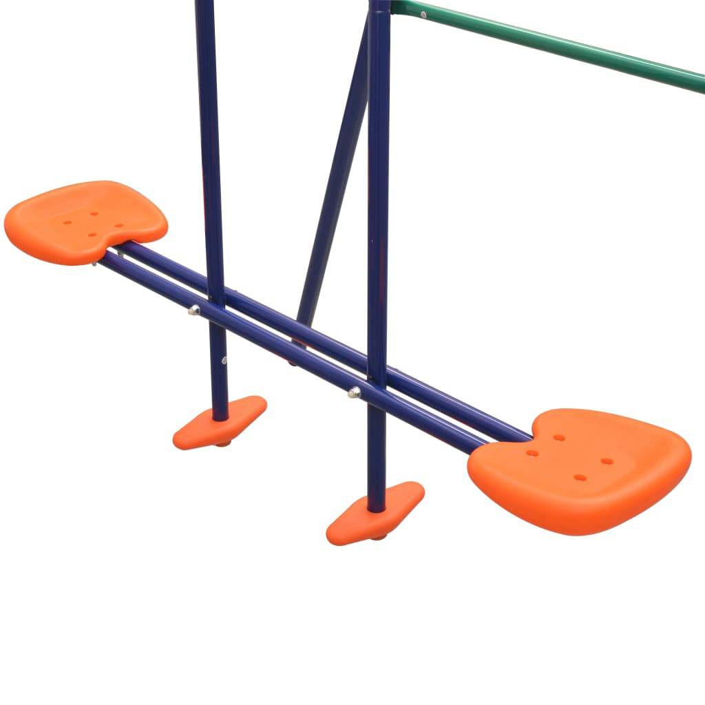 Helloshop26 - Ensemble de balançoire avec toboggan et 3 sièges orange - Image 6