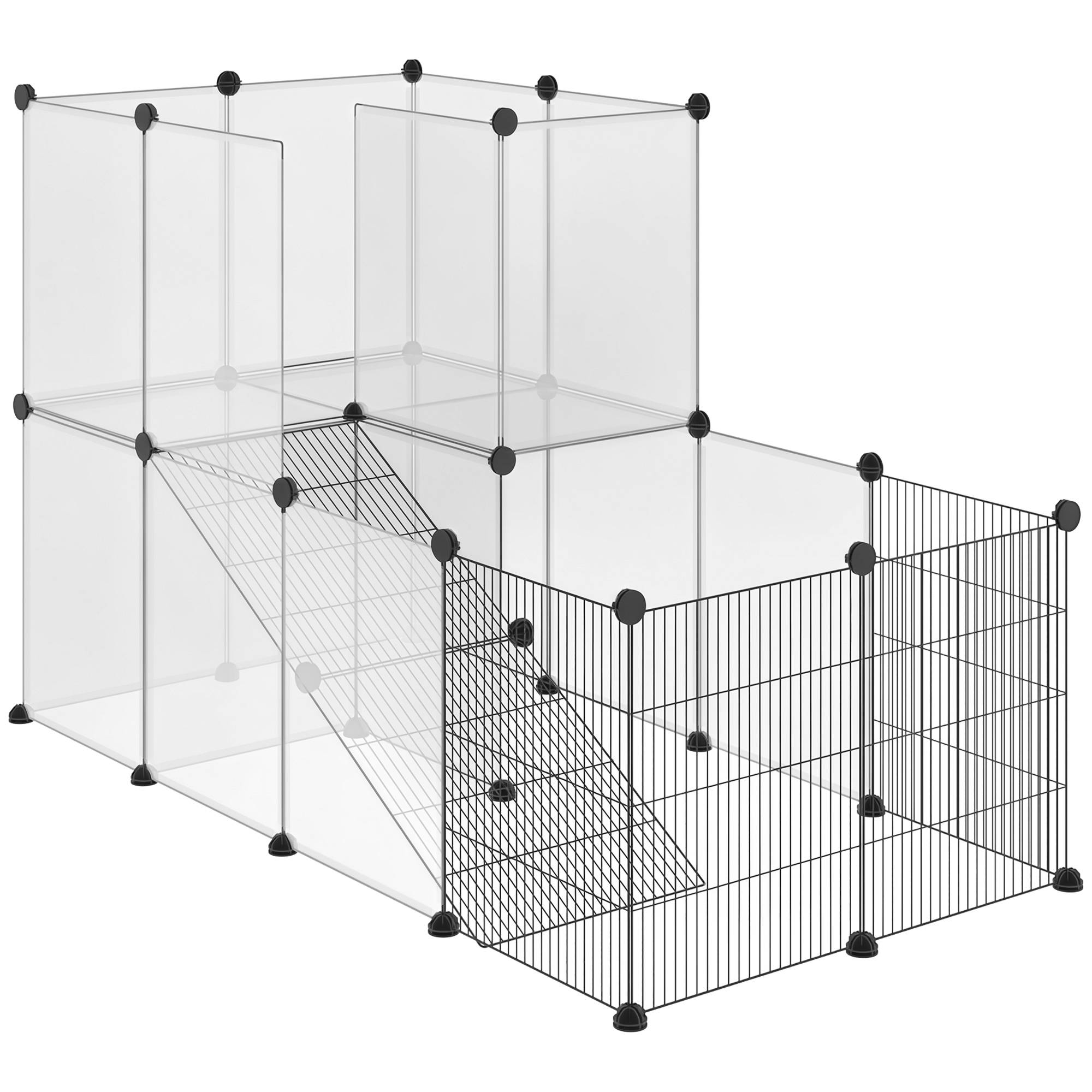 Parc Modulable Métal Résine Pour Rongeurs Enclos Transparent 140x70x90cm - ComfortXL Outdoor Living