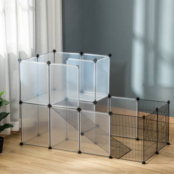 Parc Modulable Métal Résine Pour Rongeurs Enclos Transparent 140x70x90cm - ComfortXL Outdoor Living - Image 4