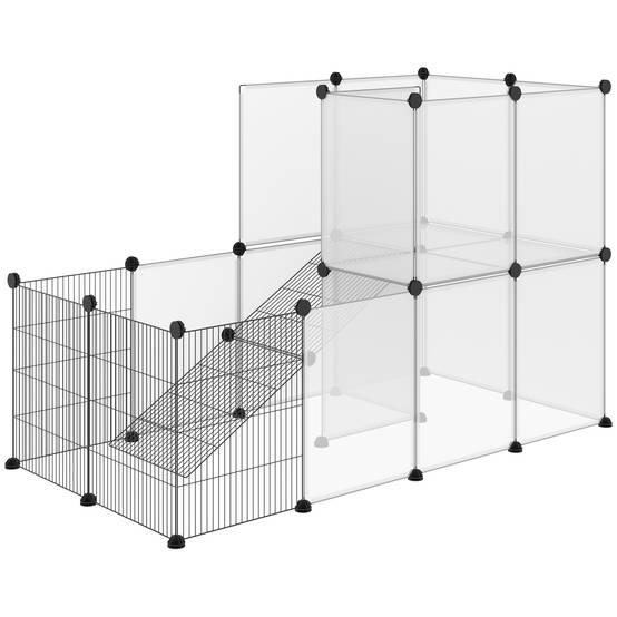 Parc Modulable Métal Résine Pour Rongeurs Enclos Transparent 140x70x90cm - ComfortXL Outdoor Living - Image 2