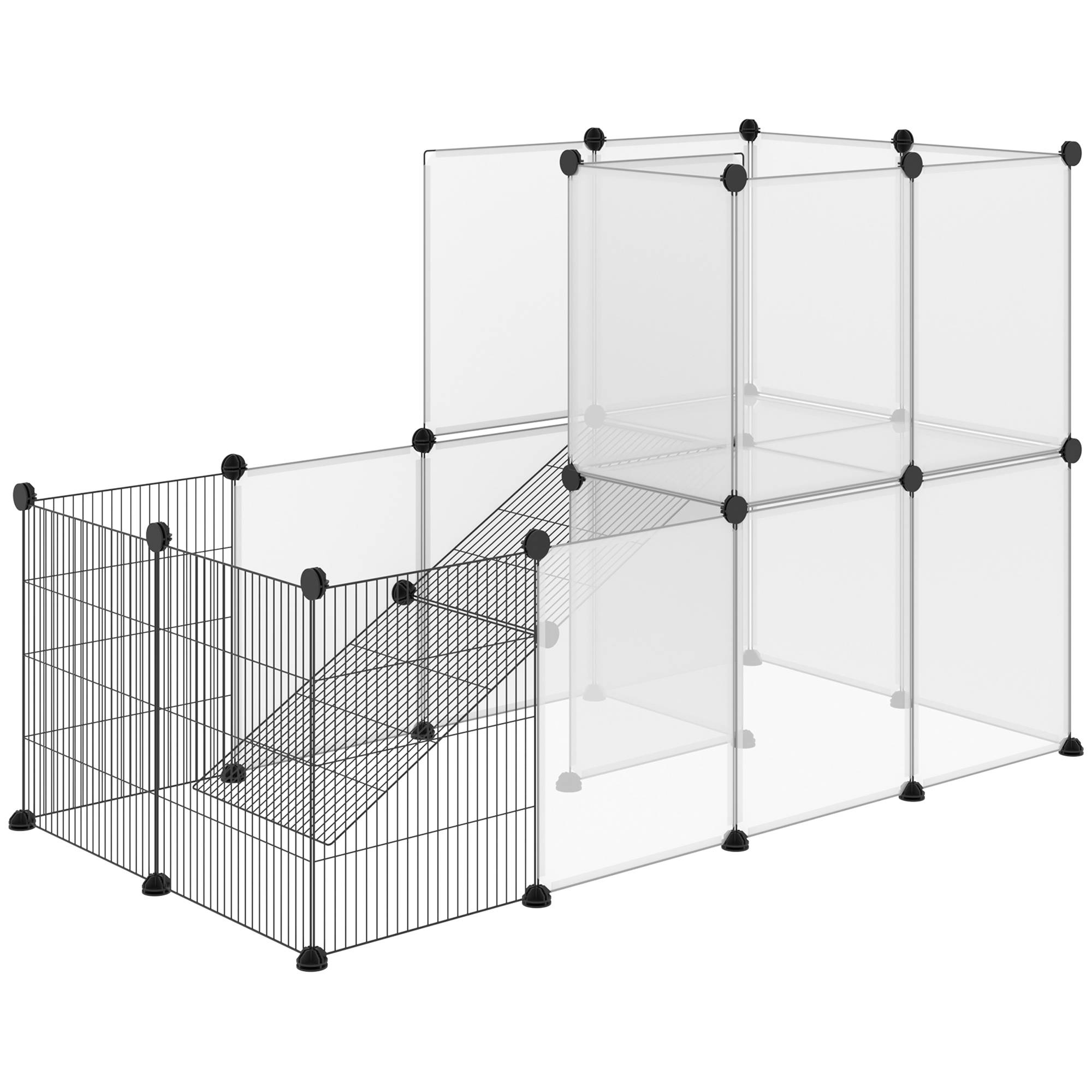 Parc Modulable Métal Résine Pour Rongeurs Enclos Transparent 140x70x90cm - ComfortXL Outdoor Living - Image 2