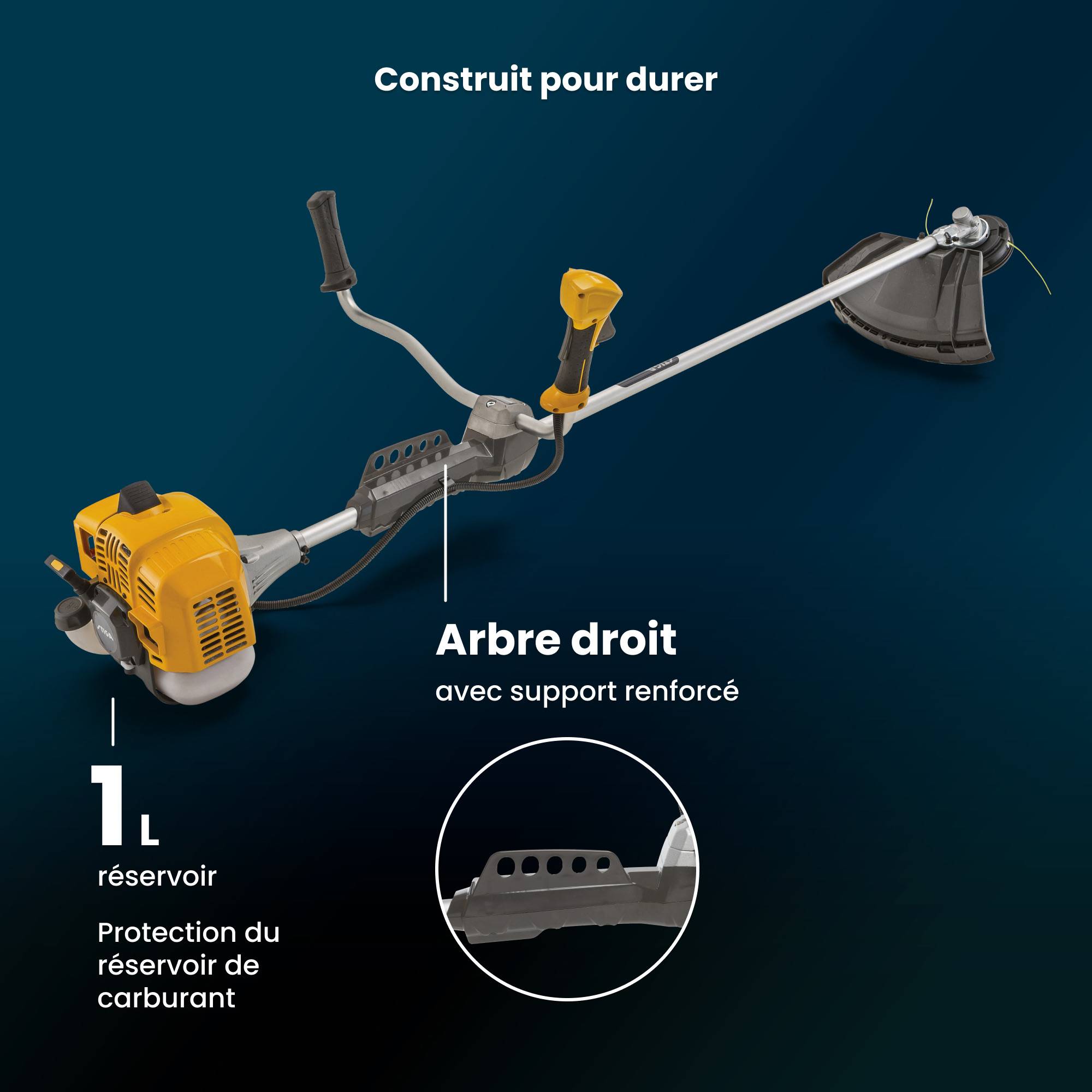 Stiga - Débroussailleuse BC 545 B, moteur 42,7 cc, largeur 45 cm, guidon vélo, lame 3T - STIGA - Image 4