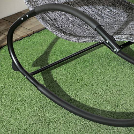 Chaise longue à bascule métal extérieur jardin tétière intégrée 393cm gris - ComfortXL Outdoor Living - Image 10