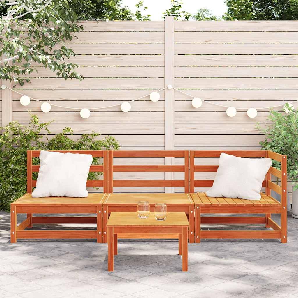 Vidaxl - Canapé de jardin 3 places cire marron bois de pin massif vidaXL 837953 - Image 4