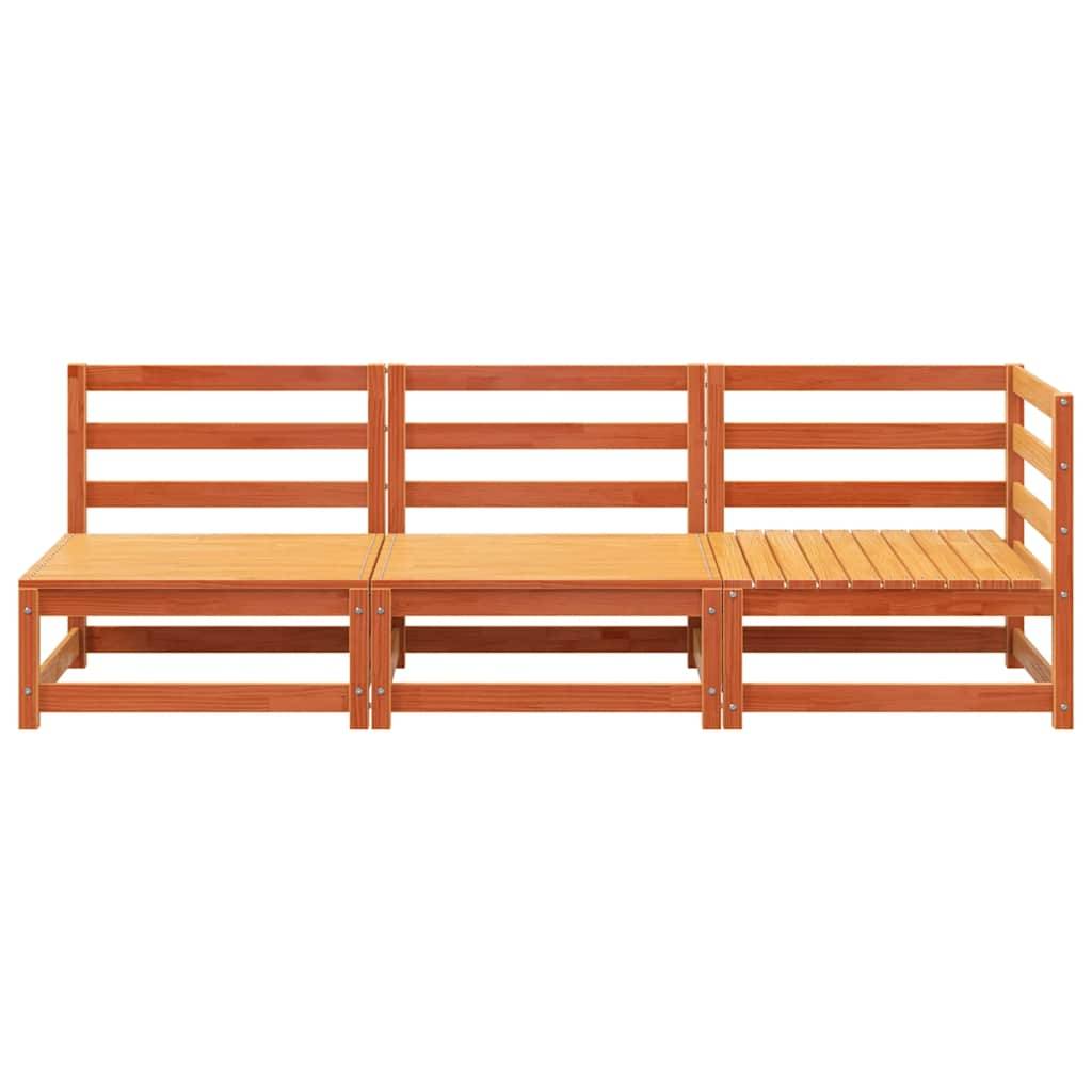 Vidaxl - Canapé de jardin 3 places cire marron bois de pin massif vidaXL 837953 - Image 5
