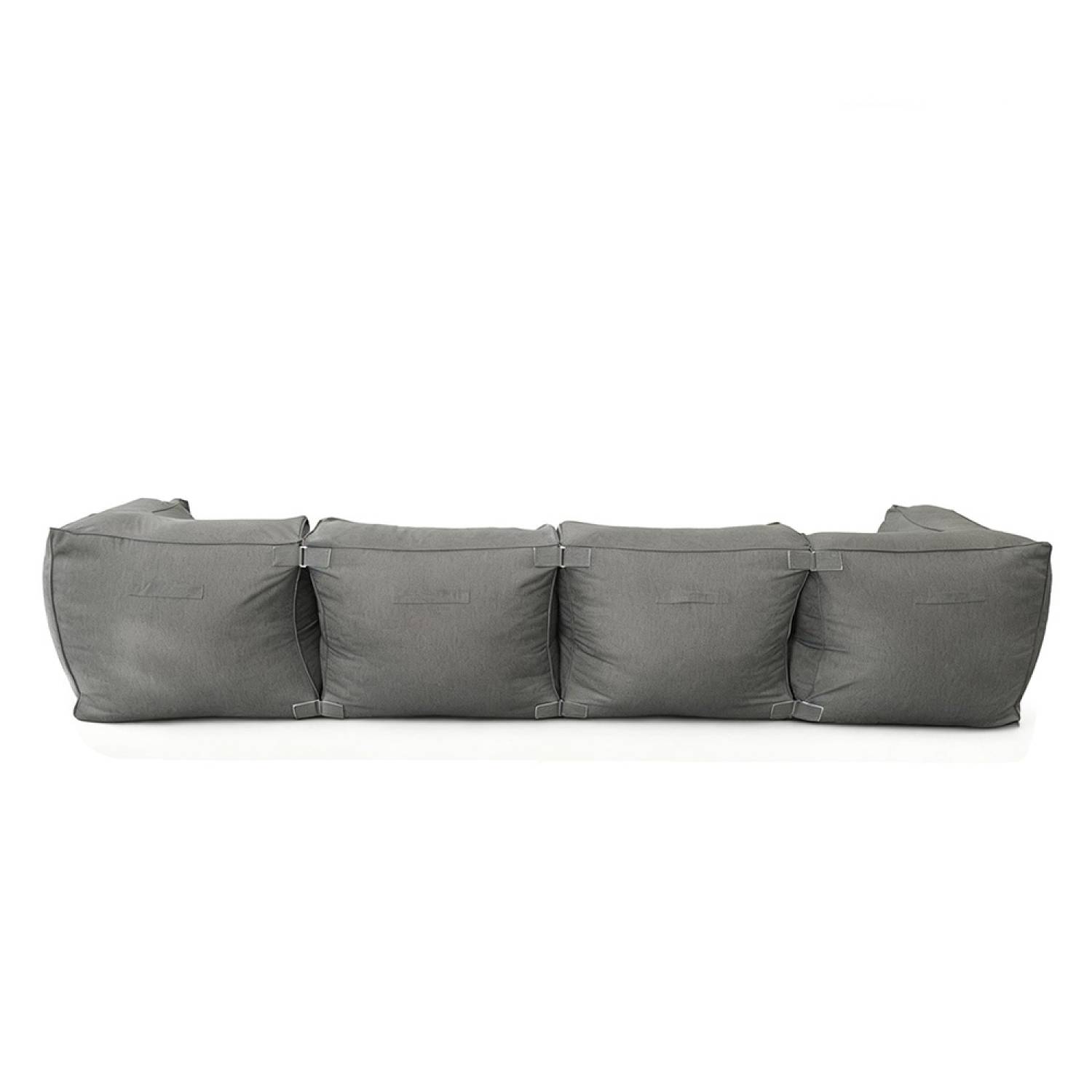 Salon de jardin modulable 5 places gris en tissu déperlant PRAIANO - Image 9