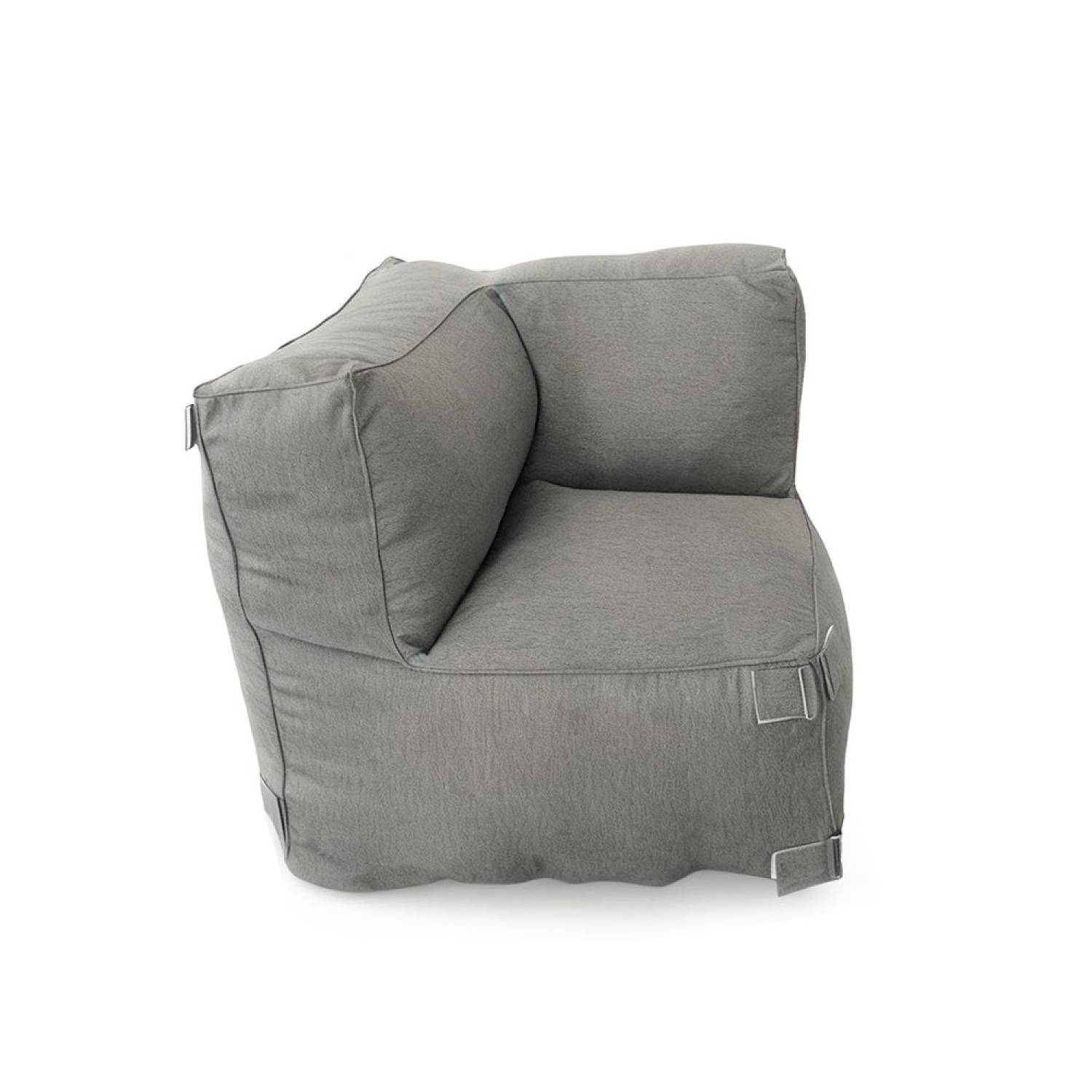 Salon de jardin modulable 5 places gris en tissu déperlant PRAIANO - Image 10