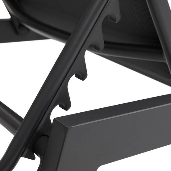 Happy Garden - Set bain de soleil et table d'appoint BARBADOS en textilène noir - aluminium gris anthracite - HAPPY GARDEN - Image 5