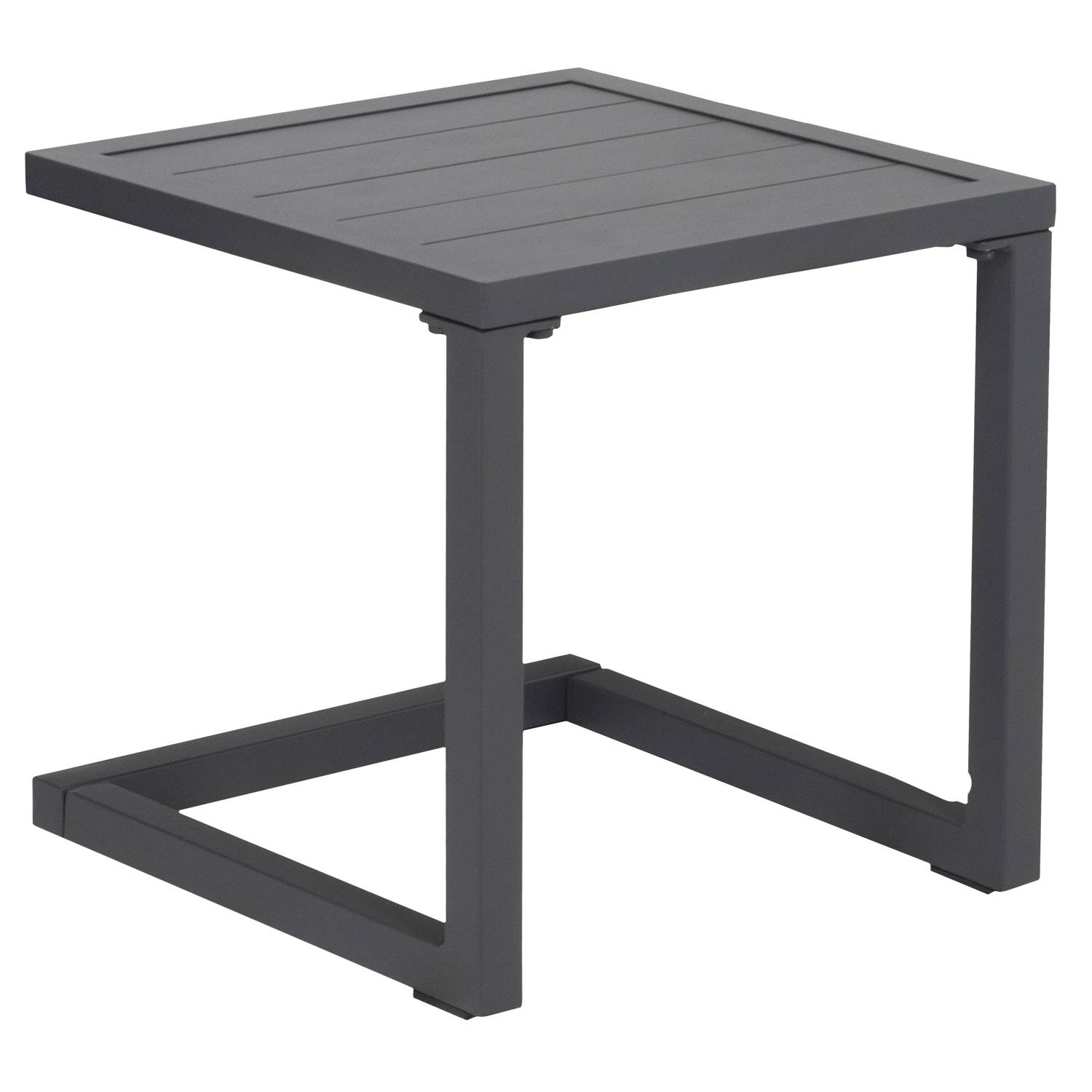 Happy Garden - Set bain de soleil et table d'appoint BARBADOS en textilène noir - aluminium gris anthracite - HAPPY GARDEN - Image 6