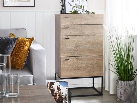 Beliani - Commode Panneau de particules de bois Marron clair ACRA - 52x41x106- Beliani - Image 1