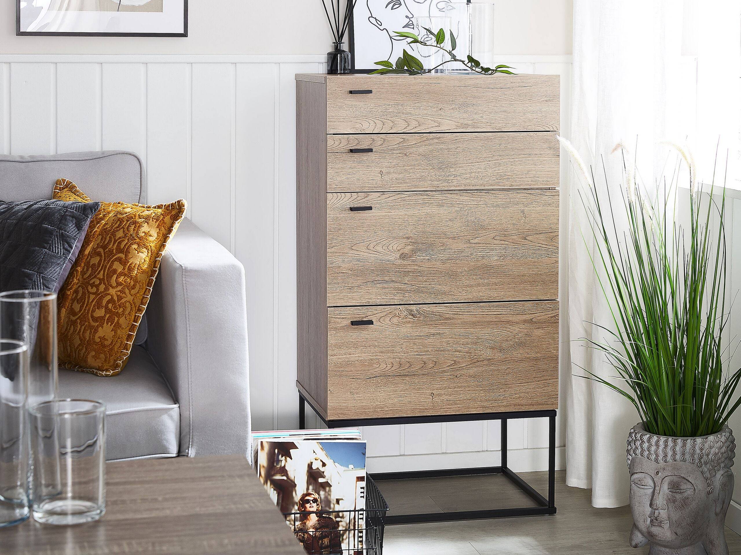 Beliani - Commode Panneau de particules de bois Marron clair ACRA - 52x41x106- Beliani - Image 1