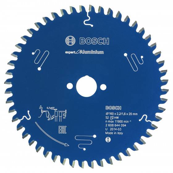 Bosch - Lame scie circulaire Expert Alu BOSCH 52 dents 160x20x2,2/1,6 mm - 2608644094 - Image 1