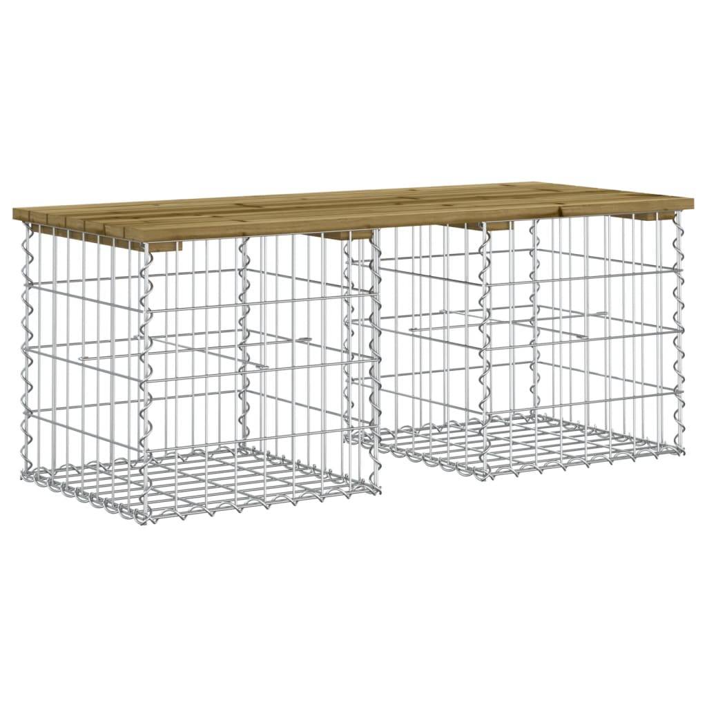 Maison Chic - Banc de jardin - Banc d'extérieur - Banquette design gabion 103x44x42 cm bois de pin imprégné - Image 5
