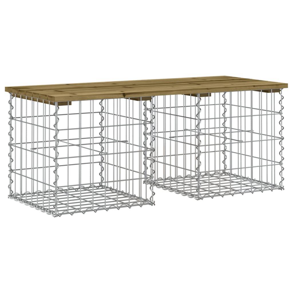 Maison Chic - Banc de jardin - Banc d'extérieur - Banquette design gabion 103x44x42 cm bois de pin imprégné - Image 1