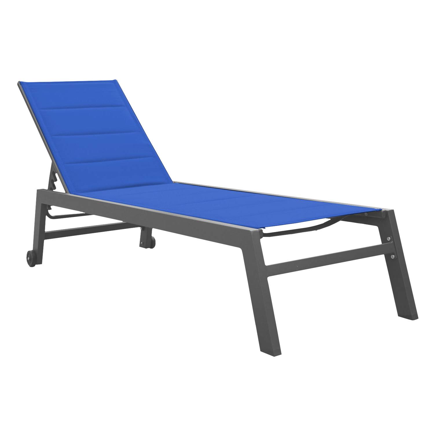 Happy Garden - Bain de soleil BARBADOS en textilène bleu foncé - aluminium anthracite - HAPPY GARDEN - Image 1