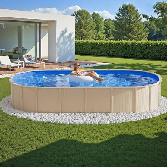 Vevor - VEVOR Liner piscine hors-sol ovale 375x732 cm hauteur 120 cm, PVC 0,4 mm, Unibead, anti-UV, anti-déchirure, bleu - Image 8