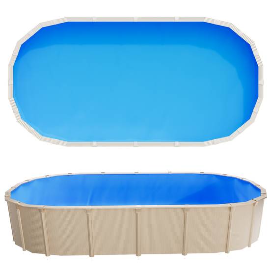 Vevor - VEVOR Liner piscine hors-sol ovale 375x732 cm hauteur 120 cm, PVC 0,4 mm, Unibead, anti-UV, anti-déchirure, bleu - Image 1